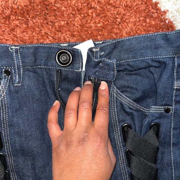 Alcer brand, Long jean skirt with strings - Picture 3 of 4